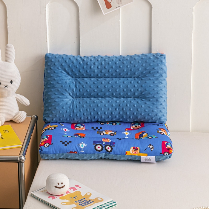 91家纺网 家纺一手货源 找家纺 可思家纺 2024新款儿童全棉豆豆枕枕头枕芯 竞技小车30*50cm一只