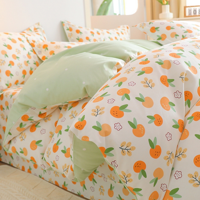 91家纺网 家纺一手货源 找家纺 元元 2024新款小清新全棉四件套系列 果实