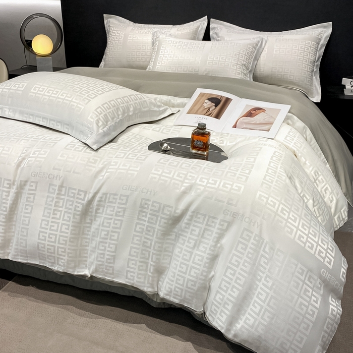 91家纺网 家纺一手货源 找家纺 梵克保罗 2024新款水洗真丝冰丝提花四件套 简爱-白