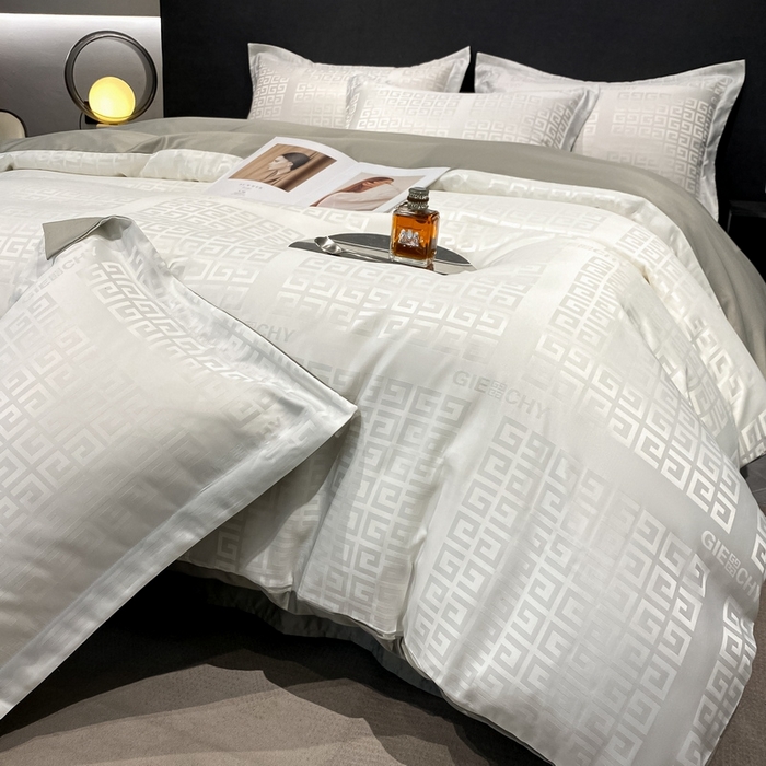 91家纺网 家纺一手货源 找家纺 梵克保罗 2024新款水洗真丝冰丝提花四件套 简爱-白