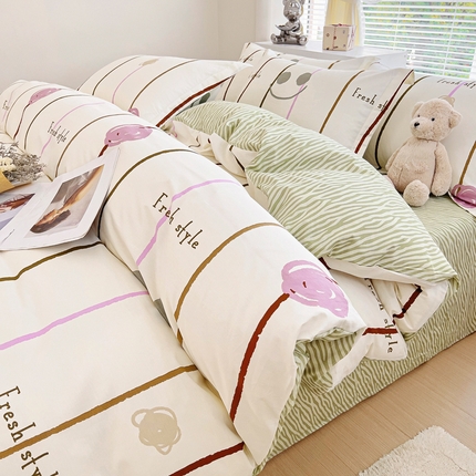 锦罗绣 2024新款13372印花全棉四件套 自由生活