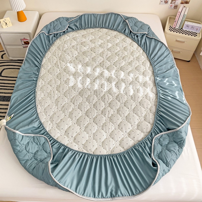 91家纺网 家纺一手货源 找家纺 纽缦家纺 2024云朵棉亲肤加厚加棉床笠 纯色藏青