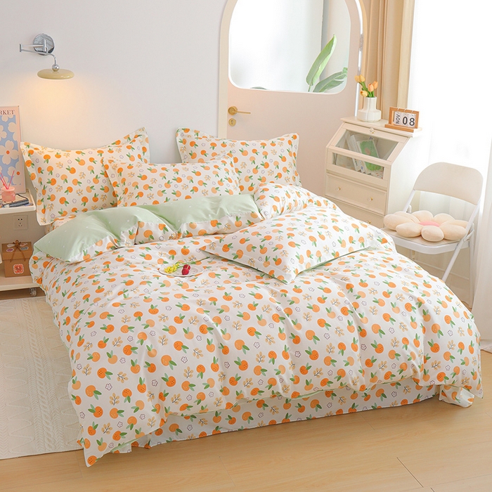 91家纺网 家纺一手货源 找家纺 元元 2024新款小清新全棉四件套系列 果实