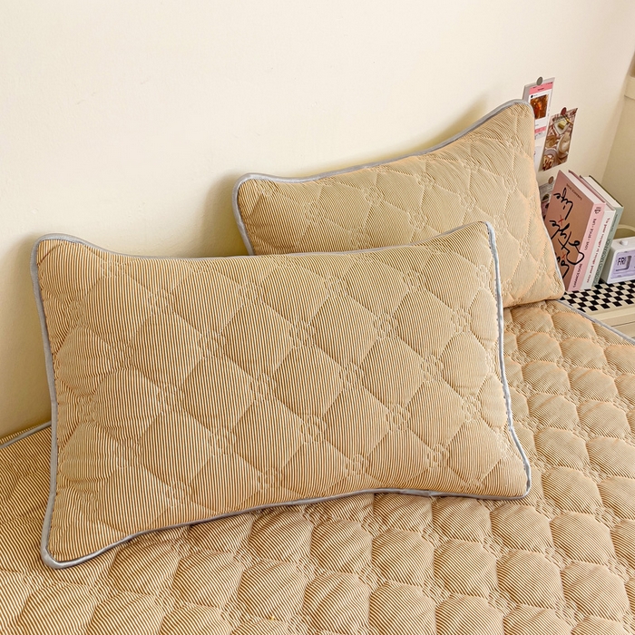 91家纺网 家纺一手货源 找家纺 纽缦家纺 2024云朵棉亲肤加厚加棉床笠 小黄条