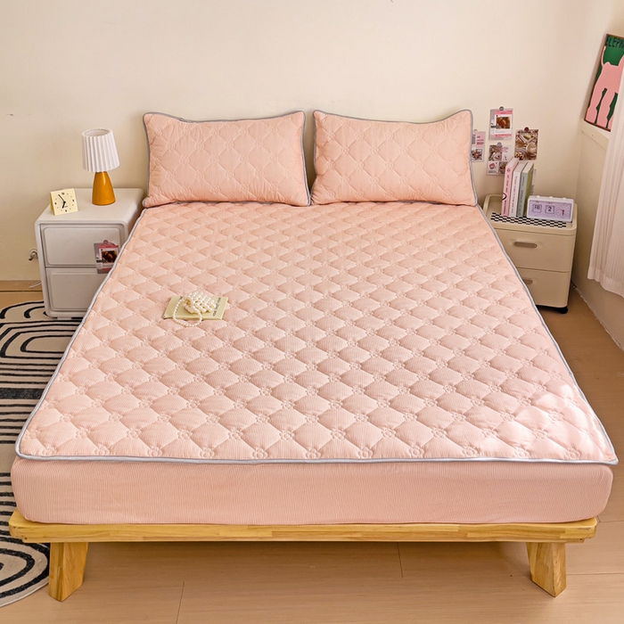 91家纺网 家纺一手货源 找家纺 纽缦家纺 2024云朵棉亲肤加厚加棉床笠 小粉条