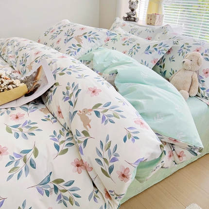 锦罗绣 2024新款13372印花全棉四件套 林涧