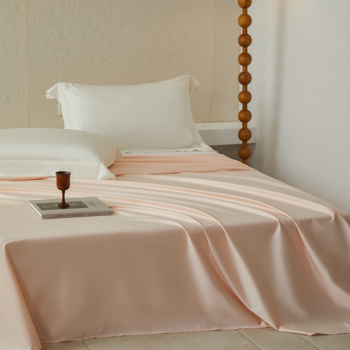 91家纺网 家纺一手货源 找家纺 鹿班家居 2024新款100S长绒棉纯色单品床单（场景二）标准会员-5 樱花粉