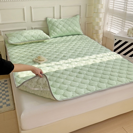 纽缦家纺 2024云朵棉加厚加棉床垫 小绿条