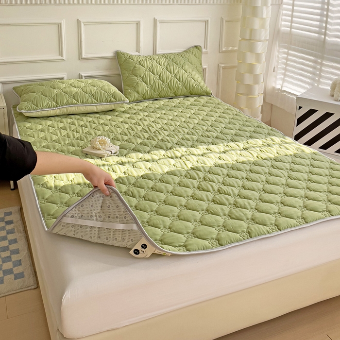 91家纺网 家纺一手货源 找家纺 纽缦家纺 2024云朵棉加厚加棉床垫 纯色果绿