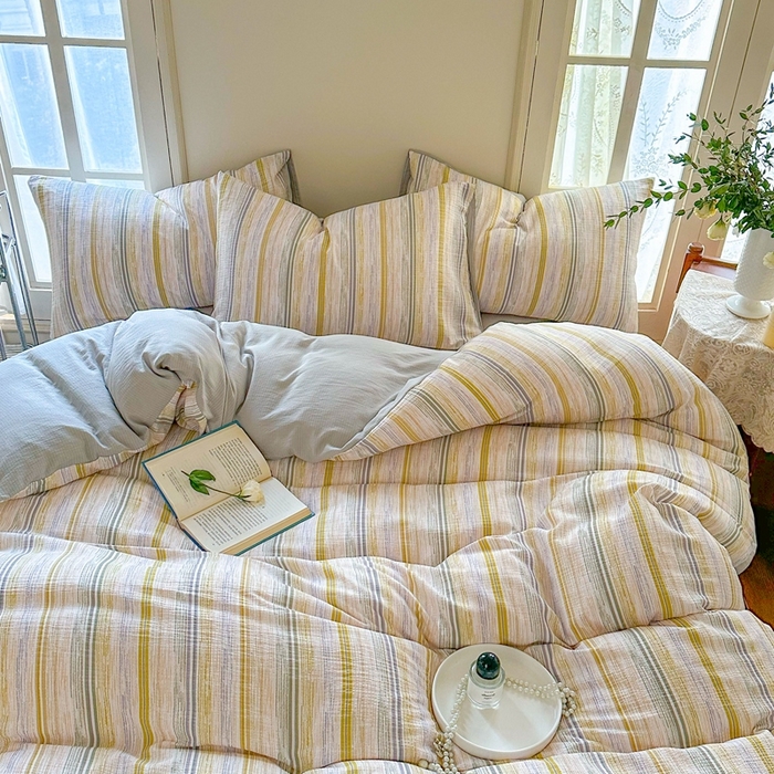 91家纺网 家纺一手货源 找家纺 （总）安哆啦 2024新款A类提花有氧泡泡棉泡芙棉四件套