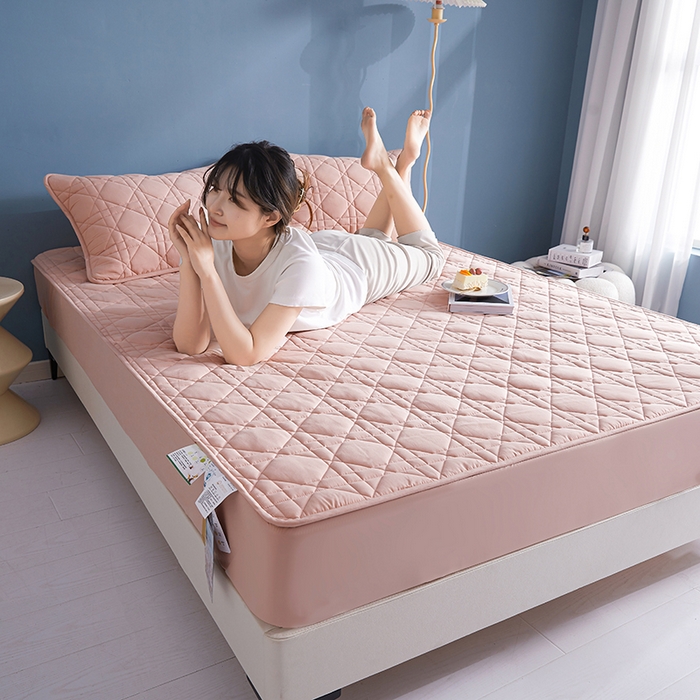 91家纺网 家纺一手货源 找家纺 3C 2024新款全棉水洗棉棉花床笠 柔蜜粉