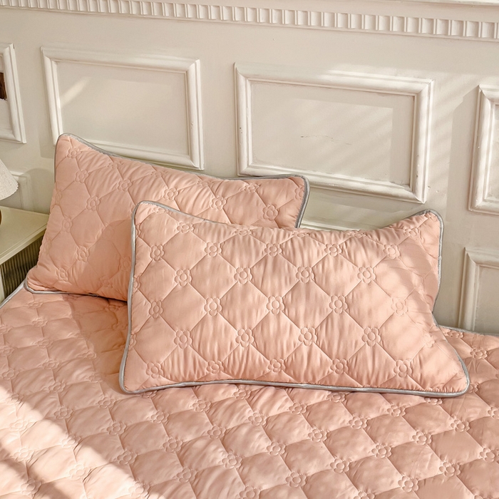 91家纺网 家纺一手货源 找家纺 纽缦家纺 2024云朵棉加厚加棉床垫 纯色粉玉