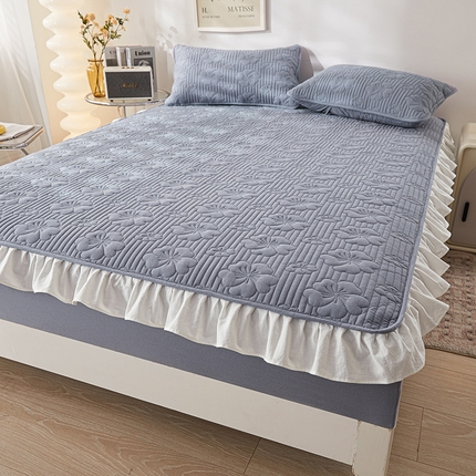 91家纺网 家纺一手货源 找家纺 （总）3C 2024新款全棉大豆夹棉唯美花边床笠