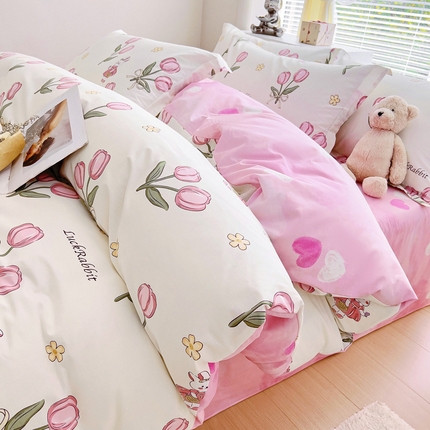 锦罗绣 2024新款13372印花全棉四件套 兔女郎