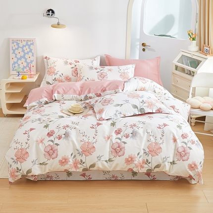 元元 2024新款小清新全棉四件套系列 莫兰朵-粉