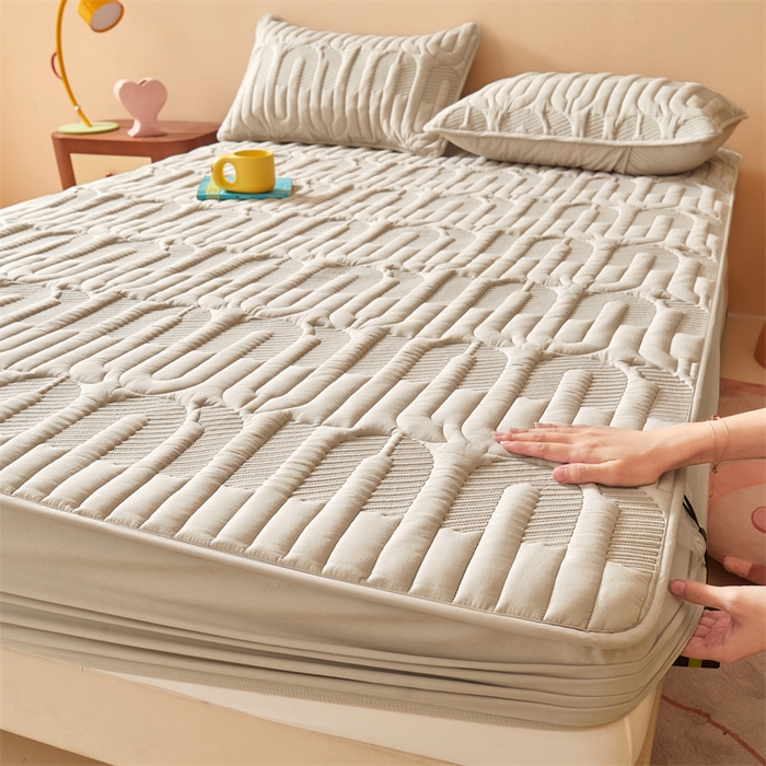 91家纺网 家纺一手货源 找家纺 3C 2024新款miumiu全棉水洗棉床笠 星辰灰