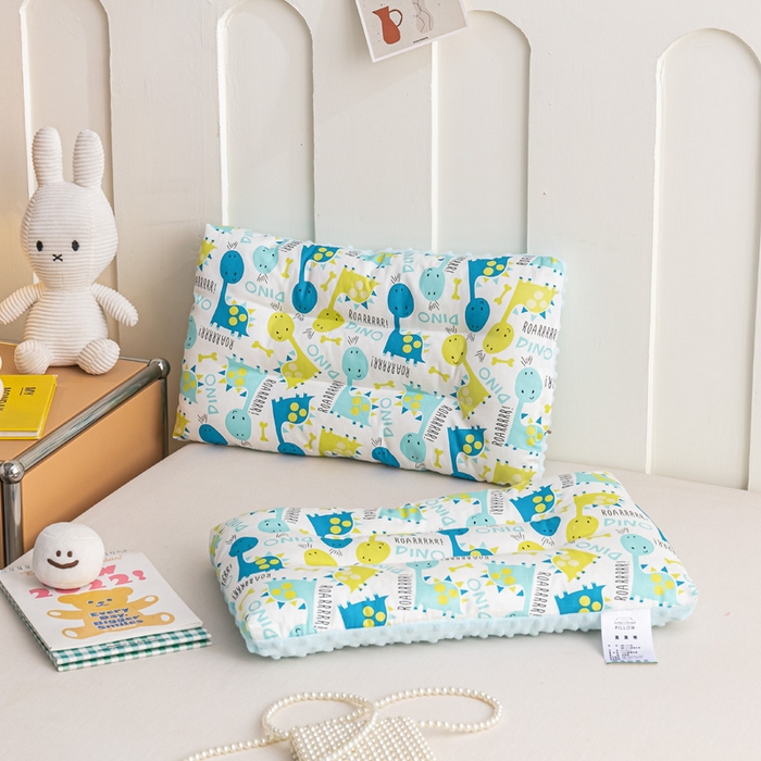 91家纺网 家纺一手货源 找家纺 可思家纺 2024新款儿童全棉豆豆枕枕头枕芯 萌萌恐龙40*60cm一只