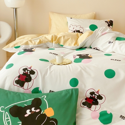 91家纺网 家纺一手货源 找家纺 （总）佰亿莱 2024直播爆款新款全棉AB版13372印花卡通四件套