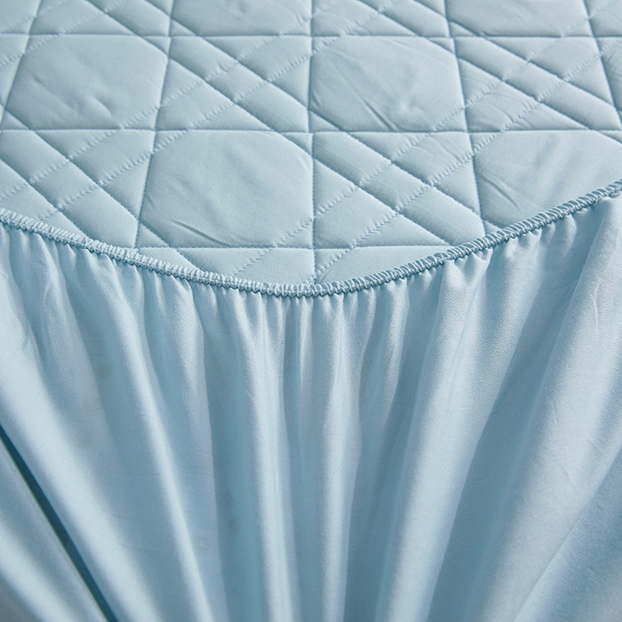 91家纺网 家纺一手货源 找家纺 3C 2024新款全棉水洗棉棉花床笠 纯净蓝