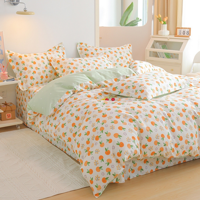 91家纺网 家纺一手货源 找家纺 元元 2024新款小清新全棉四件套系列 果实