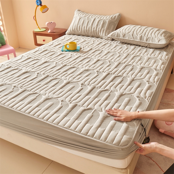 91家纺网 家纺一手货源 找家纺 3C 2024新款miumiu全棉水洗棉床笠 星辰灰