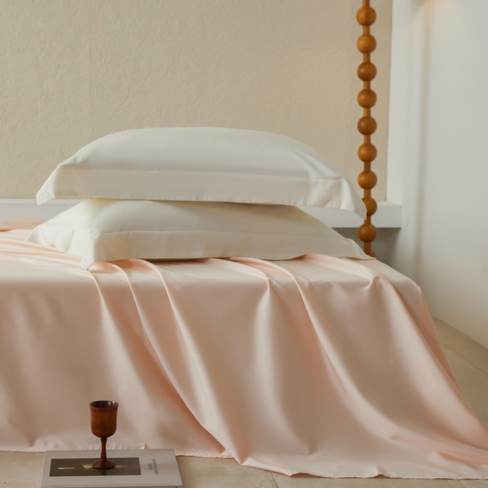 91家纺网 家纺一手货源 找家纺 鹿班家居 2024新款100S长绒棉纯色单品床单（场景二）标准会员-5 樱花粉