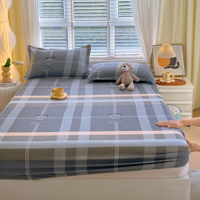 91家纺网 家纺一手货源 找家纺 金丝兔 2025新款植物羊绒磨毛单床笠 巴比伦