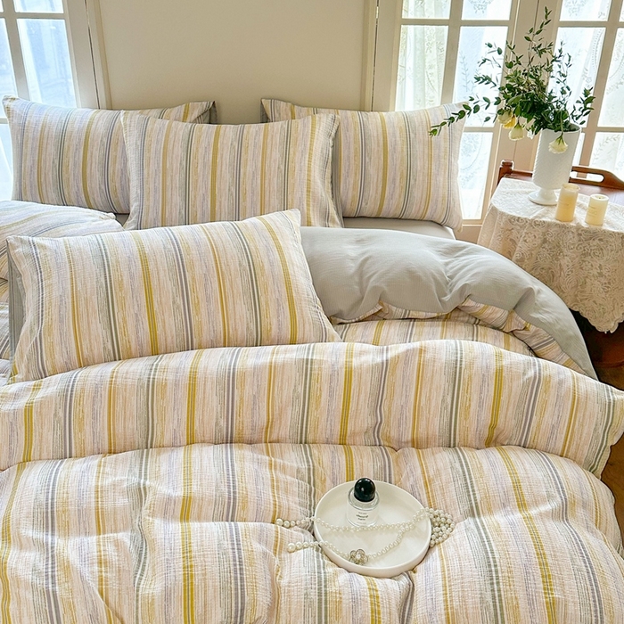 91家纺网 家纺一手货源 找家纺 （总）安哆啦 2024新款A类提花有氧泡泡棉泡芙棉四件套