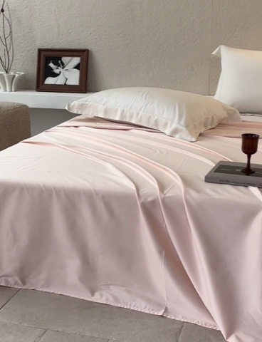 91家纺网 家纺一手货源 找家纺 鹿班家居 2024新款100S长绒棉纯色单品床单（场景二）标准会员-5 樱花粉