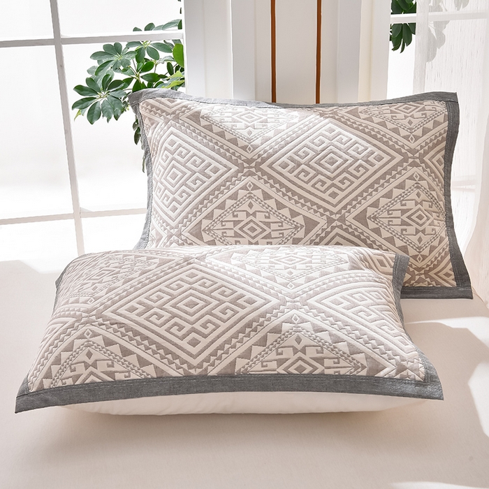 91家纺网 家纺一手货源 找家纺 米奈 2024新款A类抗菌全棉三层纱提花多功能盖毯（有质检报告） 北欧风情