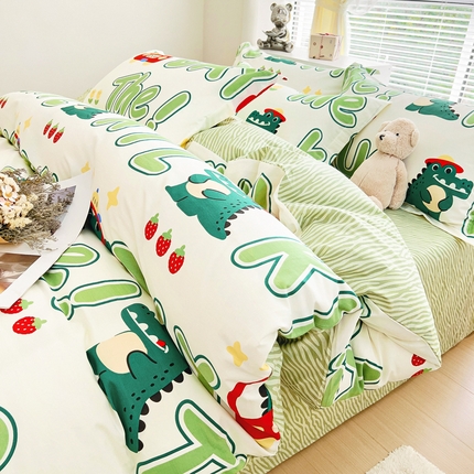 锦罗绣 2024新款13372印花全棉四件套 小鳄鱼