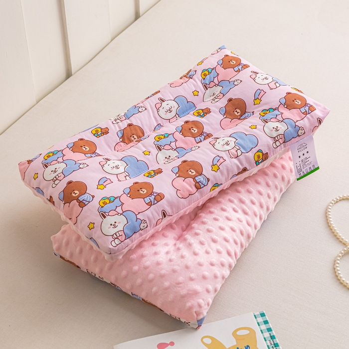 91家纺网 家纺一手货源 找家纺 可思家纺 2024新款儿童全棉豆豆枕枕头枕芯 安睡小熊40*60cm一只