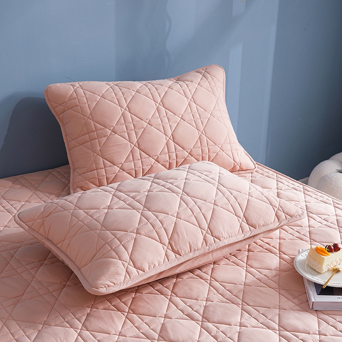 91家纺网 家纺一手货源 找家纺 3C 2024新款全棉水洗棉棉花床笠 柔蜜粉