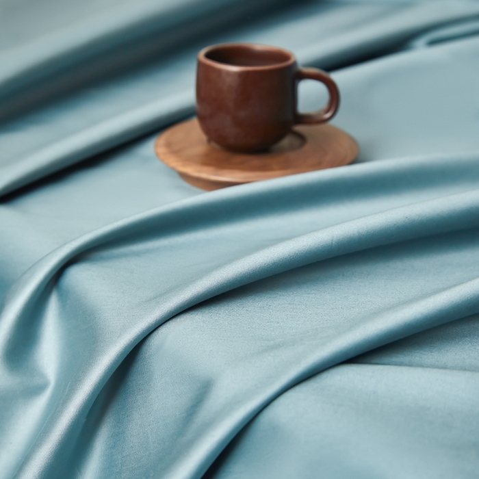 91家纺网 家纺一手货源 找家纺 鹿班家居 2024新款100S长绒棉纯色单品床笠（场景二） 绒丝绿