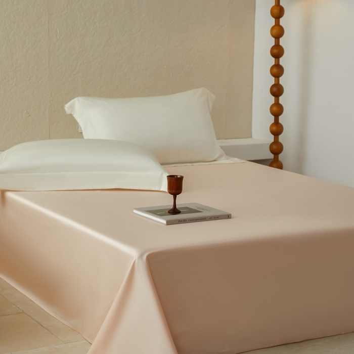 91家纺网 家纺一手货源 找家纺 鹿班家居 2024新款100S长绒棉纯色单品床单（场景二）标准会员-5 樱花粉