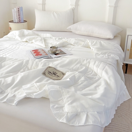 91家纺网 家纺一手货源 找家纺 春光里-2024新款ins小清新花边华尔兹夏被夏凉被夏被四件套