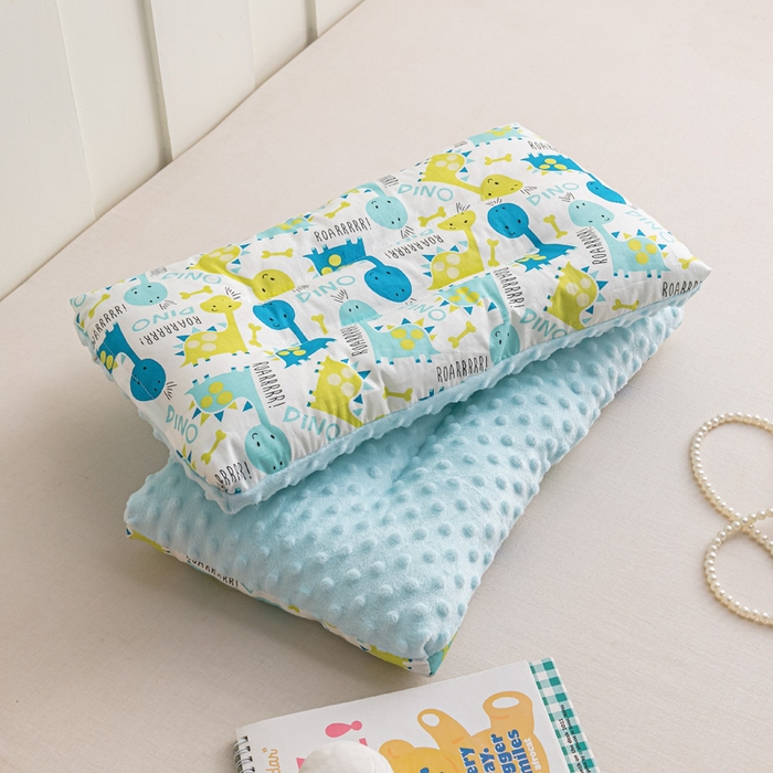 91家纺网 家纺一手货源 找家纺 可思家纺 2024新款儿童全棉豆豆枕枕头枕芯 萌萌恐龙40*60cm一只