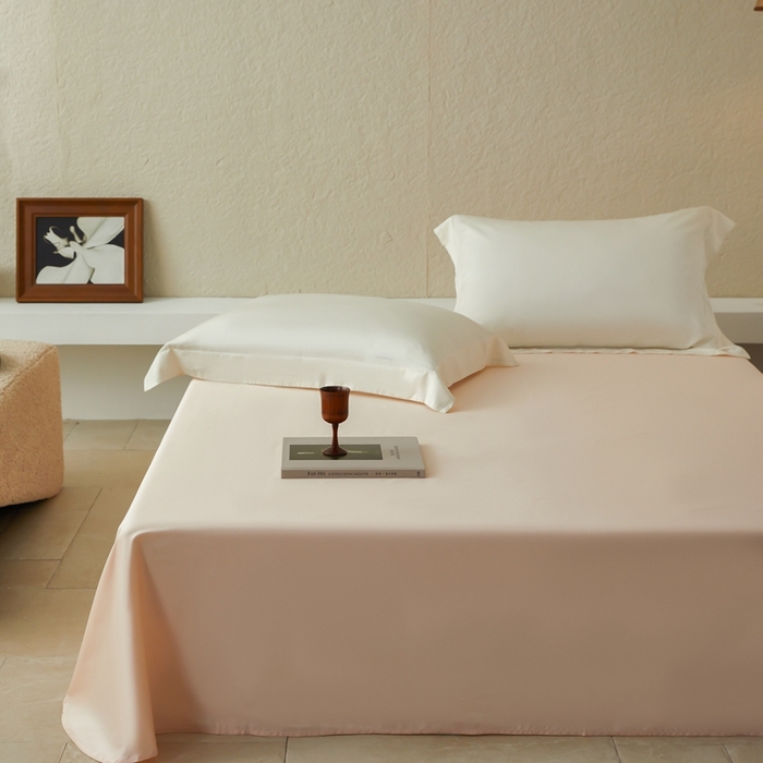 91家纺网 家纺一手货源 找家纺 鹿班家居 2024新款100S长绒棉纯色单品床单（场景二）标准会员-5 樱花粉