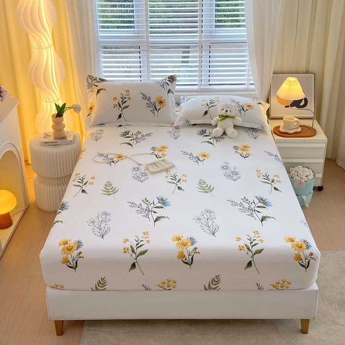 91家纺网 家纺一手货源 找家纺 金丝兔 2025新款植物羊绒磨毛单床笠 花茶