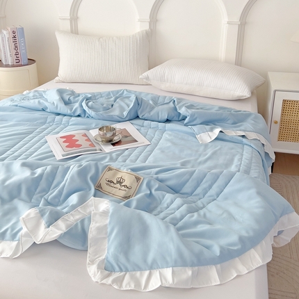 91家纺网 家纺一手货源 找家纺 春光里-2024新款ins小清新花边华尔兹夏被夏凉被夏被四件套