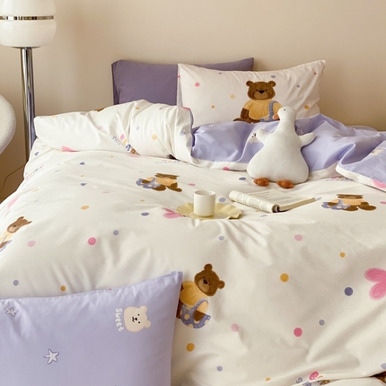 91家纺网 家纺一手货源 找家纺 佰亿莱 2024新款13372全棉四件套 为姨姨而来