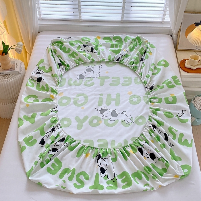 91家纺网 家纺一手货源 找家纺 金丝兔 2025新款植物羊绒磨毛单床笠 幸运狗