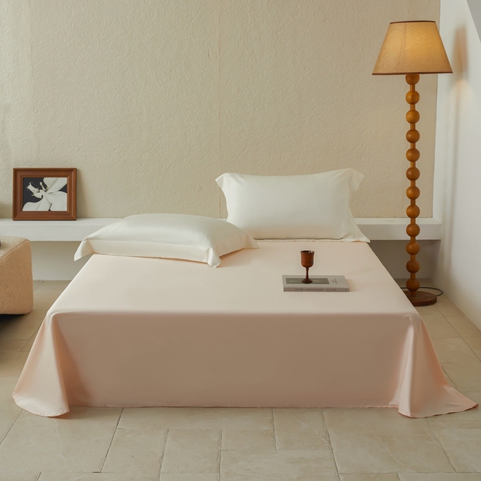 91家纺网 家纺一手货源 找家纺 鹿班家居 2024新款100S长绒棉纯色单品床单（场景二）标准会员-5 樱花粉