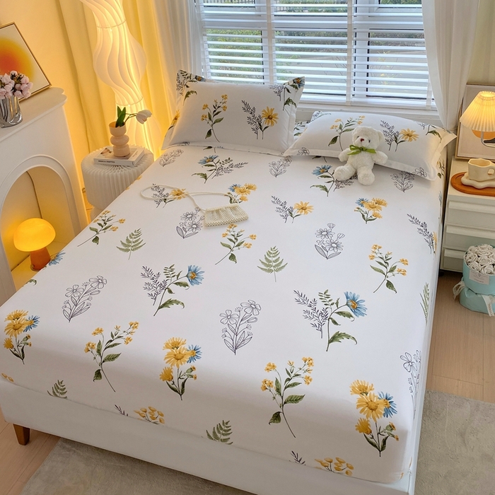 91家纺网 家纺一手货源 找家纺 金丝兔 2025新款植物羊绒磨毛单床笠 花茶