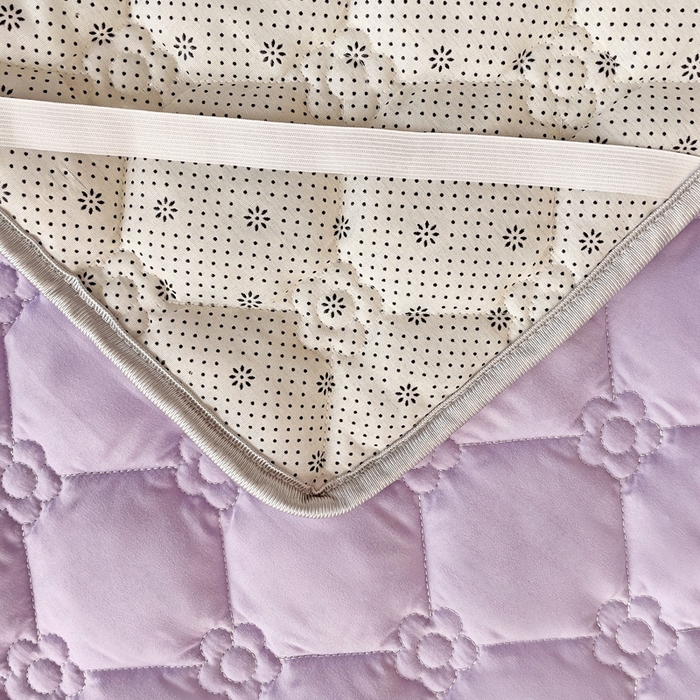 91家纺网 家纺一手货源 找家纺 纽缦家纺 2024云朵棉加厚加棉床垫 纯色芋泥紫