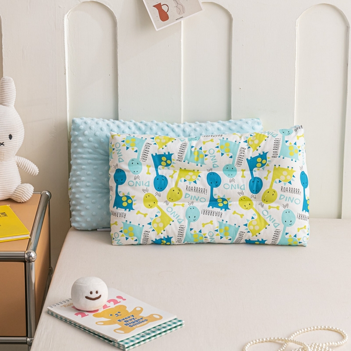 91家纺网 家纺一手货源 找家纺 可思家纺 2024新款儿童全棉豆豆枕枕头枕芯 萌萌恐龙40*60cm一只