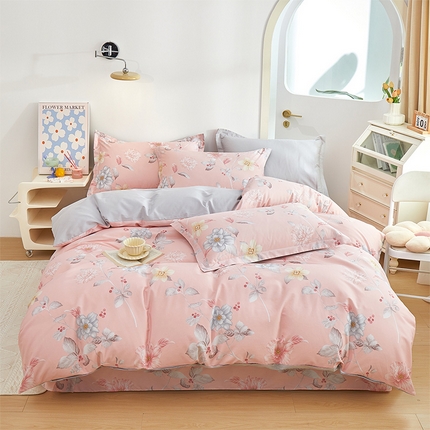 元元 2024新款小清新全棉四件套系列 花之绚烂-粉