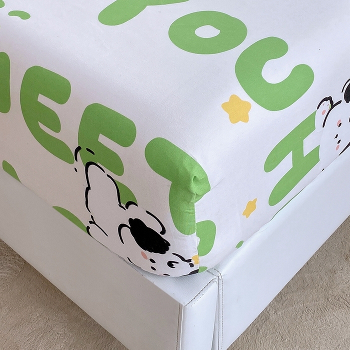 91家纺网 家纺一手货源 找家纺 金丝兔 2025新款植物羊绒磨毛单床笠 幸运狗