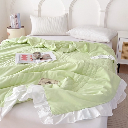 91家纺网 家纺一手货源 找家纺 春光里-2024新款ins小清新花边华尔兹夏被夏凉被夏被四件套