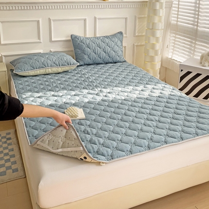 纽缦家纺 2024云朵棉加厚加棉床垫 纯色藏青